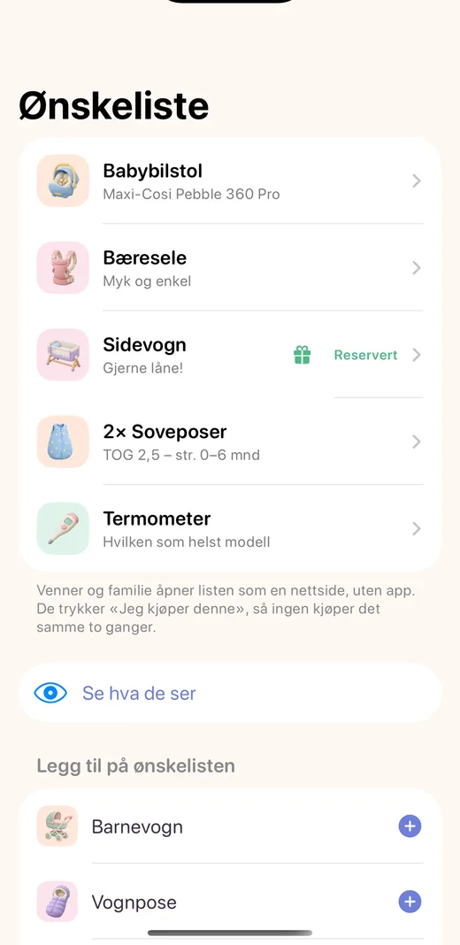 Ønskelisten i Bebbi